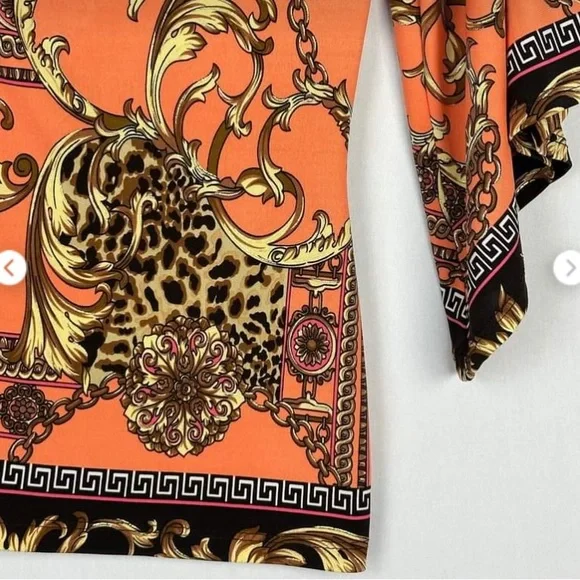 VINTAGE Cache One-Shoulder Baroque Printed Top - Picture 2 of 3